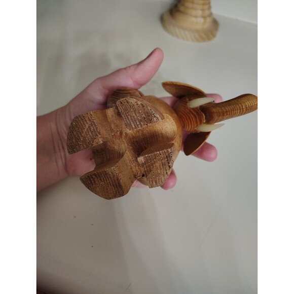 Papel Wooden Elephant Toothpick Holder With Husk - Picture 4 of 7